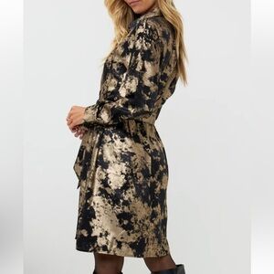 NWT ESQUALO Starlight Black & Gold Dress size 6